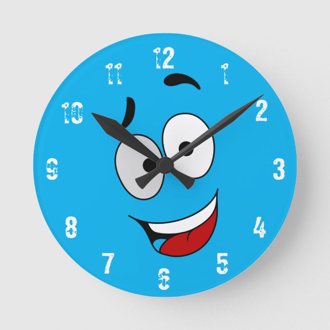 Happy Kook Art Clock - Wall Clock Runde Wanduhr (Vorderseite)