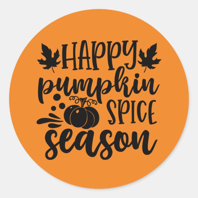 Happy Kürbis Gewürz Saison Klassischer Rundsticker Runder Aufkleber (Vorderseite)