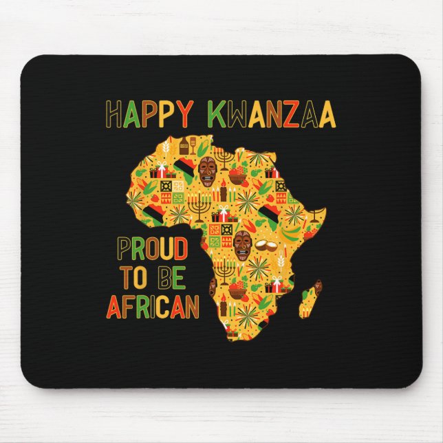 Happy Kwanzaa Africa Map 7 Principles Celebration Mousepad (Vorne)