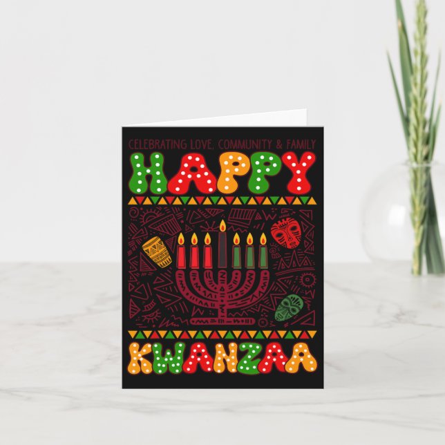 Happy Kwanzaa African American Holiday 7 Seven Can Karte (Vorderseite)