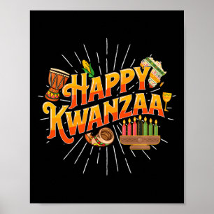 Happy Kwanzaa - Afrikanisches Festival des amerika Poster