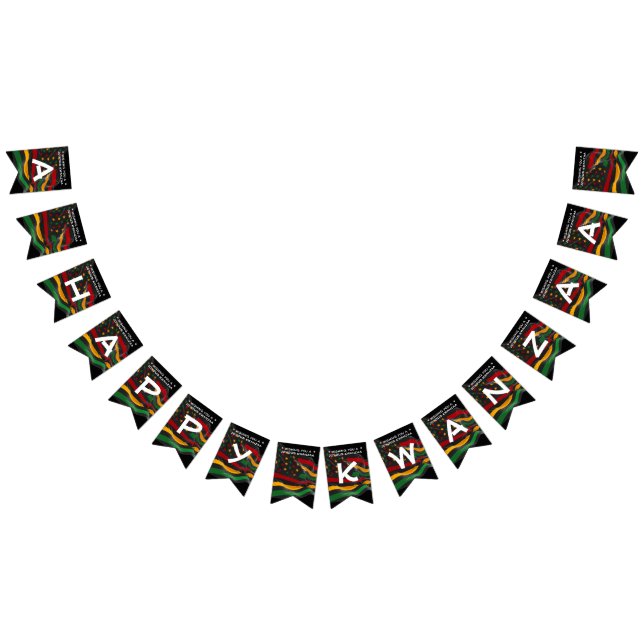 HAPPY KWANZAA American USA Flag Wimpelkette (Alle)