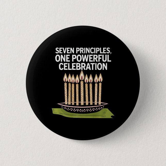 Happy Kwanzaa Candles Africa Holiday African Ameri Button (Vorderseite)
