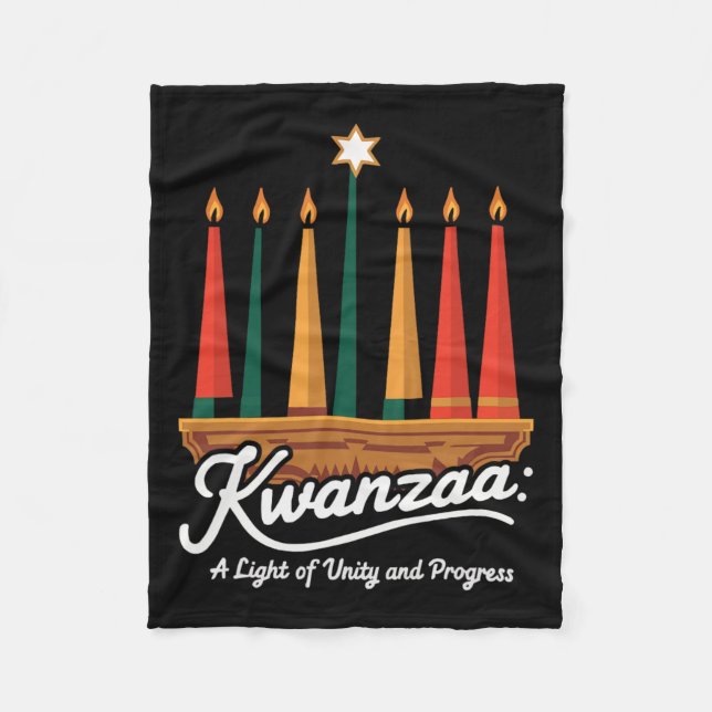 Happy Kwanzaa Candles Africa Holiday African Ameri Fleecedecke (Vorderseite)