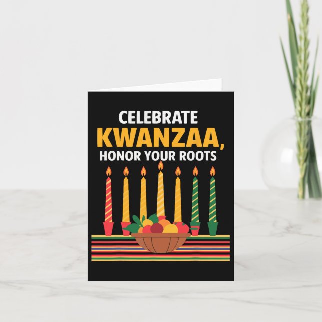 Happy Kwanzaa Candles Africa Holiday African Ameri Karte (Vorderseite)