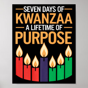 Happy Kwanzaa Candles Africa Holiday African Ameri Poster