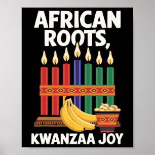 Happy Kwanzaa Candles Africa Holiday African Ameri Poster