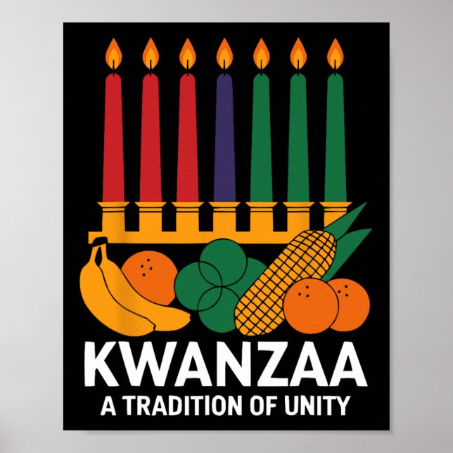 Happy Kwanzaa Candles Africa Holiday African Ameri Poster (Vorne)