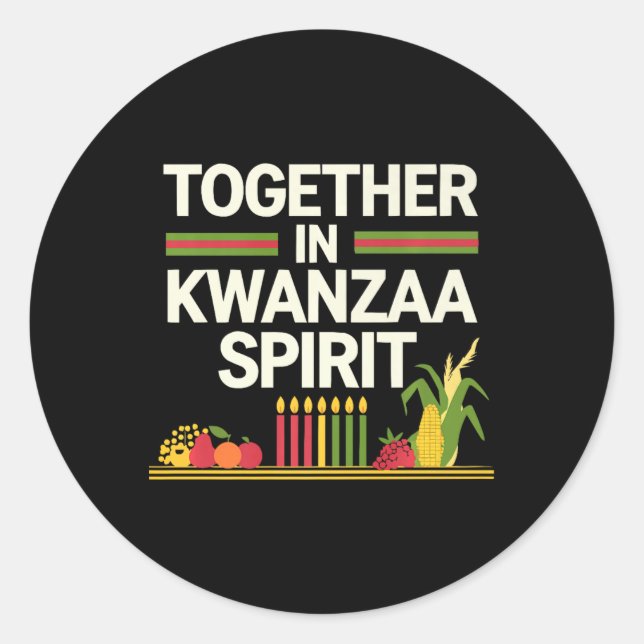 Happy Kwanzaa Candles Africa Holiday African Ameri Runder Aufkleber (Vorderseite)