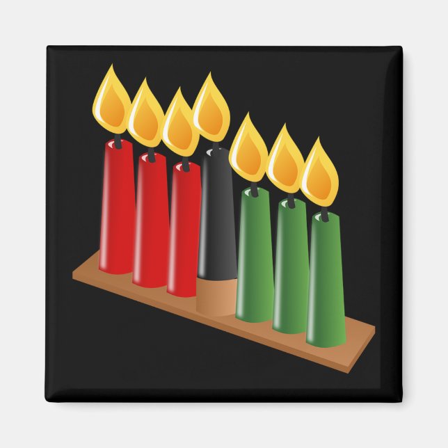 Happy Kwanzaa Candles Magnet (Vorne)