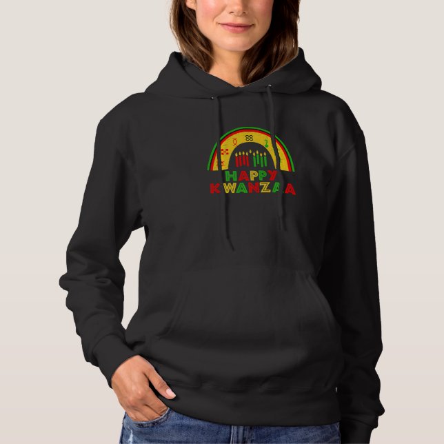 Happy Kwanzaa Decorations Rainbow 7 Seven Principl Hoodie (Vorderseite)