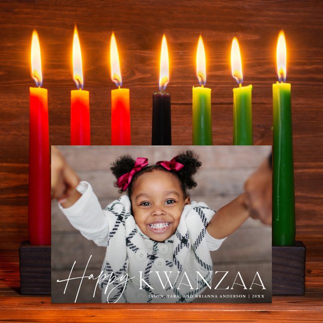 Happy Kwanzaa Elegant + Moderne Carte photo de vac (Créateur téléchargé)
