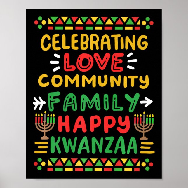 Happy Kwanzaa feiert Liebe Community Men Poster (Vorne)
