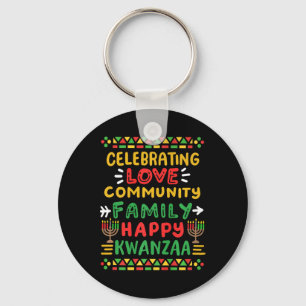 Happy Kwanzaa feiert Liebe Community Men Schlüsselanhänger