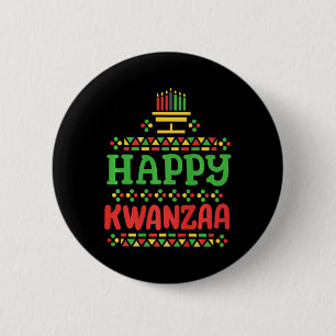 Happy Kwanzaa Frohe Weihnachten Afrikanische Ameri Button