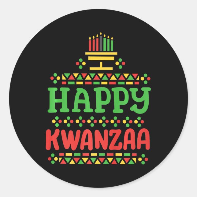 Happy Kwanzaa Frohe Weihnachten Afrikanische Ameri Runder Aufkleber (Vorderseite)