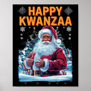 Happy Kwanzaa Frohe Weihnachten Afrikanischer Amer Poster
