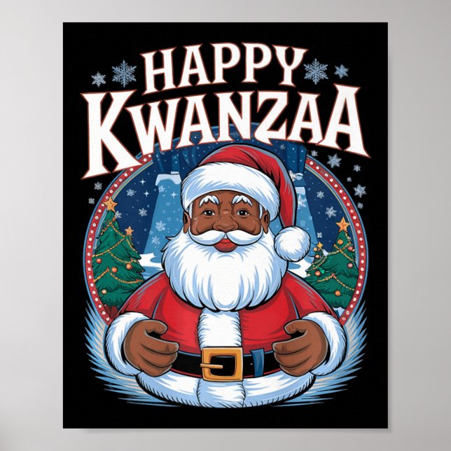 Happy Kwanzaa Frohe Weihnachten Afrikanischer Amer Poster (Vorne)