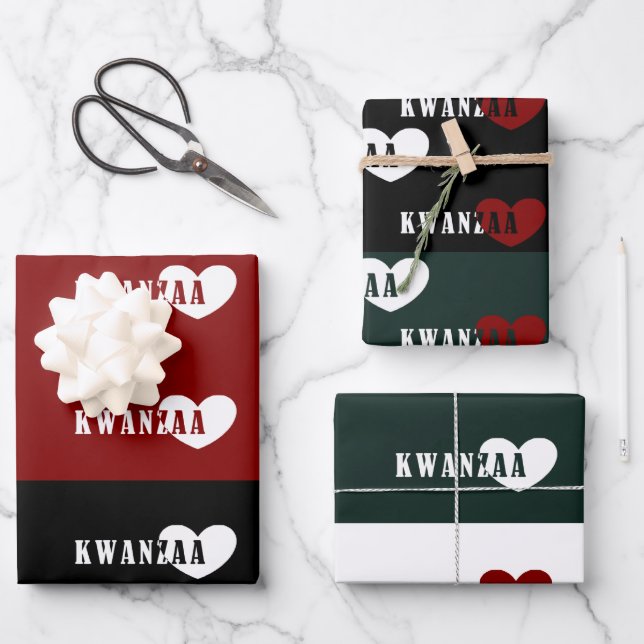 Happy Kwanzaa Geschenkpapier Set (Vorderseite)