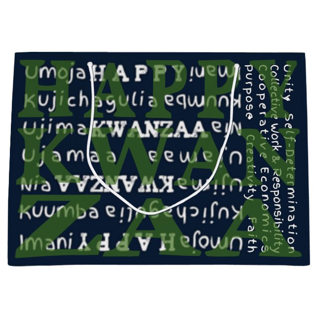Happy Kwanzaa Große Geschenktüte (Vorderseite)