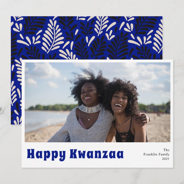 Happy Kwanzaa Holiday Foto Card Feiertagskarte (Vorne/Hinten)