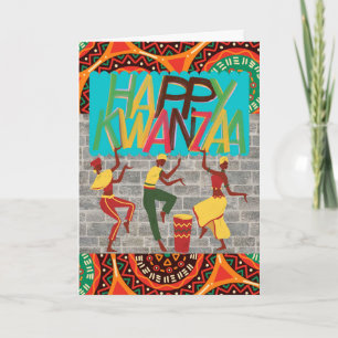 Happy Kwanzaa Joyful Celebration with Dancing Karte