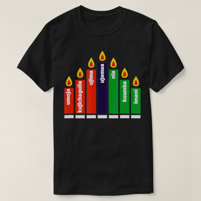 Happy Kwanzaa Kinara Candles African American Holi T-Shirt (Design vorne)