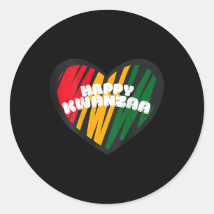 Happy Kwanzaa Kinara-seven Candles Principles of K Runder Aufkleber