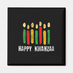 Happy Kwanzaa Kinara Seven Principles Candles Pan Magnet