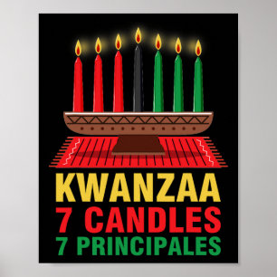 Happy Kwanzaa Kinara Seven Principles Candles Pan Poster
