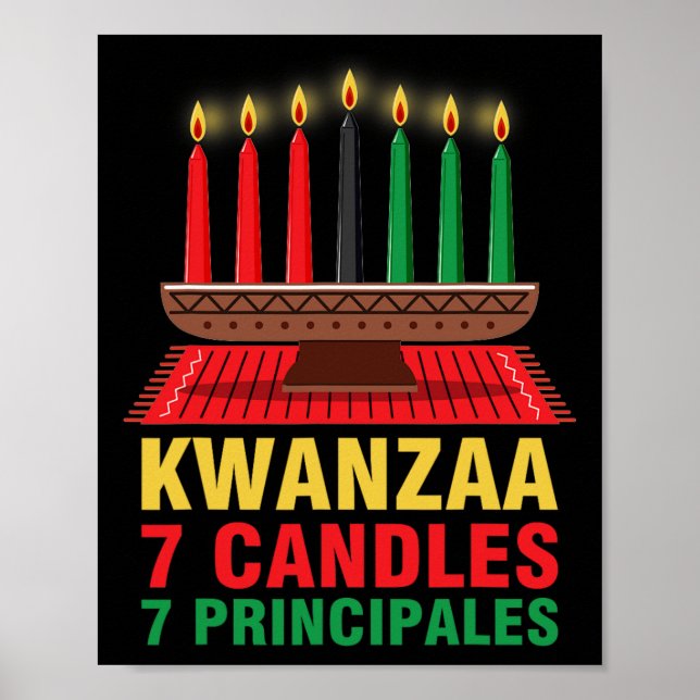 Happy Kwanzaa Kinara Seven Principles Candles Pan Poster (Vorne)