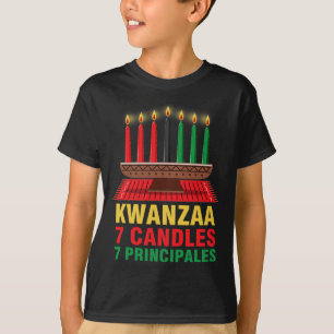 Happy Kwanzaa Kinara Seven Principles Candles Pan T-Shirt