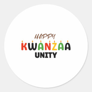 Happy Kwanzaa Kinara-Sieben Prinzipien von Kwanzaa Runder Aufkleber