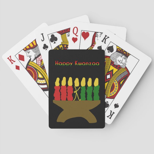 Happy Kwanzaa Kinara Spielkarten (Rückseite)