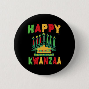 Happy Kwanzaa Kwanzaa Candles Kinara Pan African H Button
