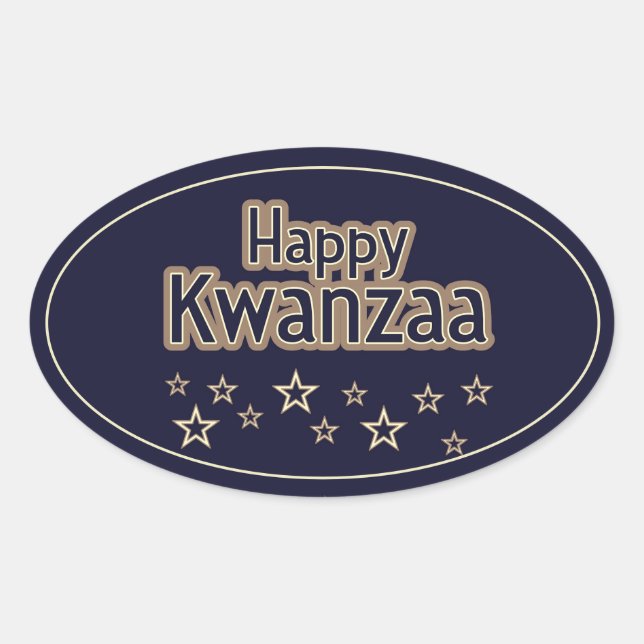 Happy Kwanzaa Ovaler Aufkleber (Vorderseite)