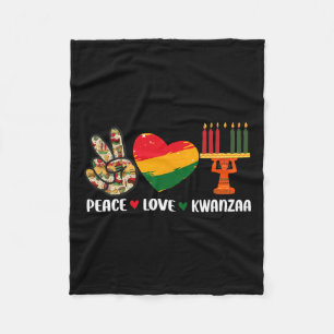 Happy Kwanzaa Peace Liebe Kwanzaa Afroamerikaner Fleecedecke