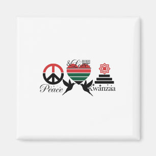 Happy Kwanzaa Peace with Liebe Kwanzaa African Ame Magnet