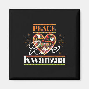 Happy Kwanzaa Peace with Liebe Kwanzaa African Ame Magnet