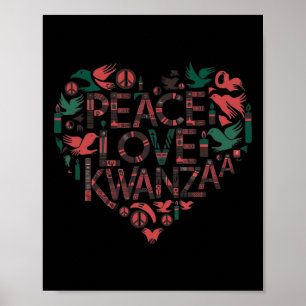 Happy Kwanzaa Peace with Liebe Kwanzaa African Ame Poster