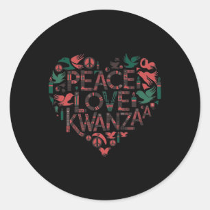 Happy Kwanzaa Peace with Liebe Kwanzaa African Ame Runder Aufkleber