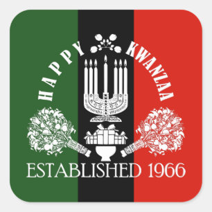 Happy Kwanzaa Quadratischer Aufkleber