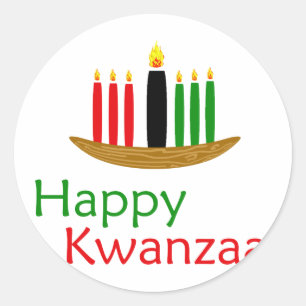 Happy Kwanzaa Runder Aufkleber