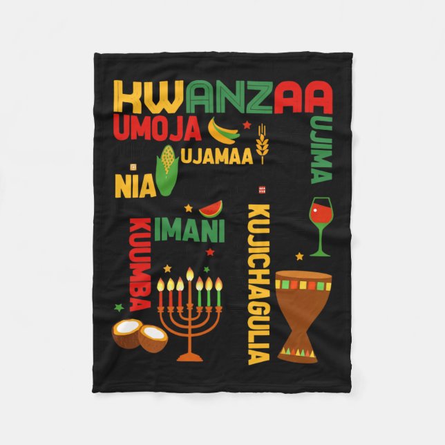 Happy Kwanzaa Seven Principles Men Boys Funny Kwan Fleecedecke (Vorderseite)
