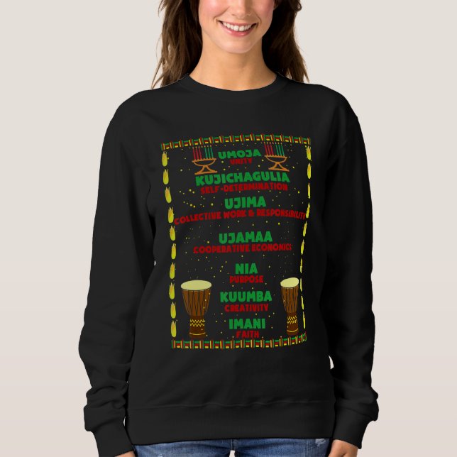 Happy Kwanzaa Sieben Prinzipien von Kwanzaa Afrika Sweatshirt (Vorderseite)