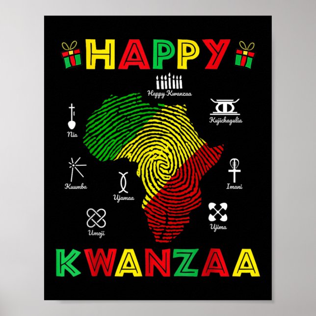 Happy Kwanzaa Sieben Prinzipien von Kwanzaa Frauen Poster (Vorne)