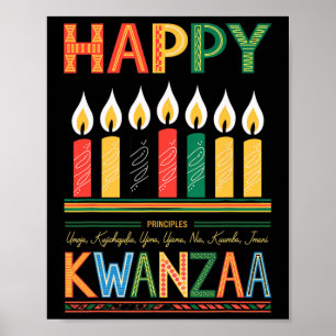 Happy Kwanzaa Sieben Prinzipien von Kwanzaa Men Wo Poster