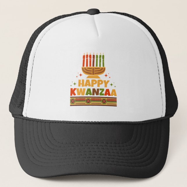 Happy Kwanzaa Truckerkappe (Vorderseite)