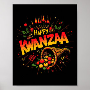 Happy Kwanzaa Weihnachten Afro-Amerikanische Jungs Poster