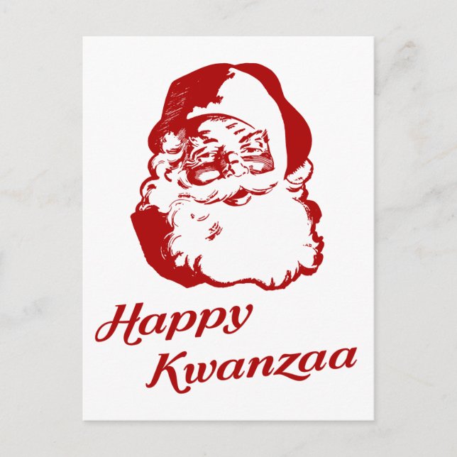 Happy Kwanzaa Weihnachtsmann Feiertagspostkarte (Vorderseite)